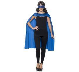 Adult Blue Superhero Kit: Cape and Mask