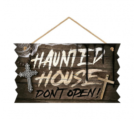 '''Hounted House'' wooden sign 35x20 cm'