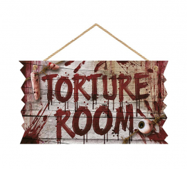 '''Torture Room'' wooden sign 35x20 cm'