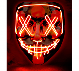 Máscara Assassina Assustadora com LED Vermelho
