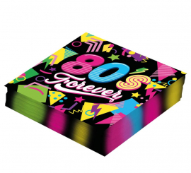 Pack of 12 80's Napkins of 33x332 cm