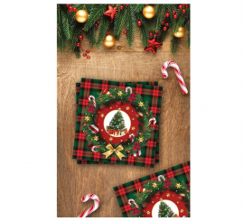 Pack of 20 Christmas Tree Napkins 33x33 cm