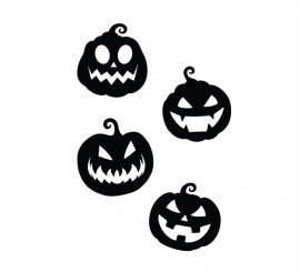Pack of 4 Black Pumpkin Silhouettes