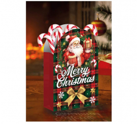 Pack of 6 Santa Claus paper candy bags measuring 16.5 x 11 cm