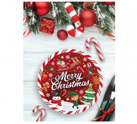 Pack of 6 Merry Christmas Plates of 23 cm