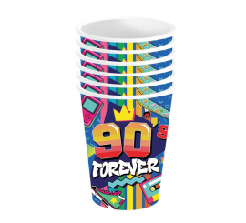 Pacote de 6 copos dos anos 90 de 240 ml