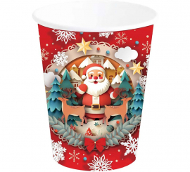 Pack of 6 Santa Claus glasses of 240 ml