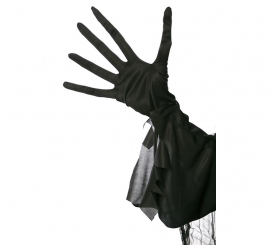 Par de luvas adultas pretas de dedo longo 35 cm