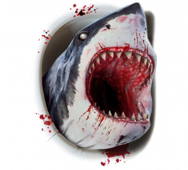 Adesivo Killer Shark para tampa de vaso sanitário 30x40 cm