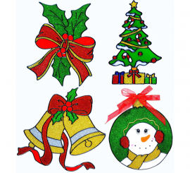 Christmas Window Sticker Assorted in 4 Models of 18 cm