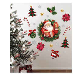 Adesivos de parede adesivos Papai Noel 25x70 cm