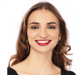 Brincos de argola adultos em ouro 5x7 cm