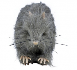 Small Gray Furry Rat 15cm