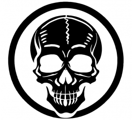 Estêncil de decoração de bolo de caveira 25 cm