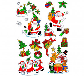 Set of Christmas Window Stickers with Santa Claus Assorted in 4 Models