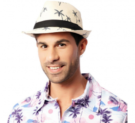 Adult beige Hawaiian hat 28x23x13 cm