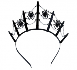 Tiara Aranha Negra Metálica