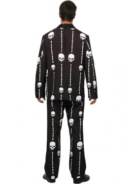 Funny black skull and bones costume for men