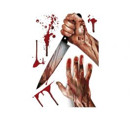 Electrostatic Bloody Arms Window 35x25 cm