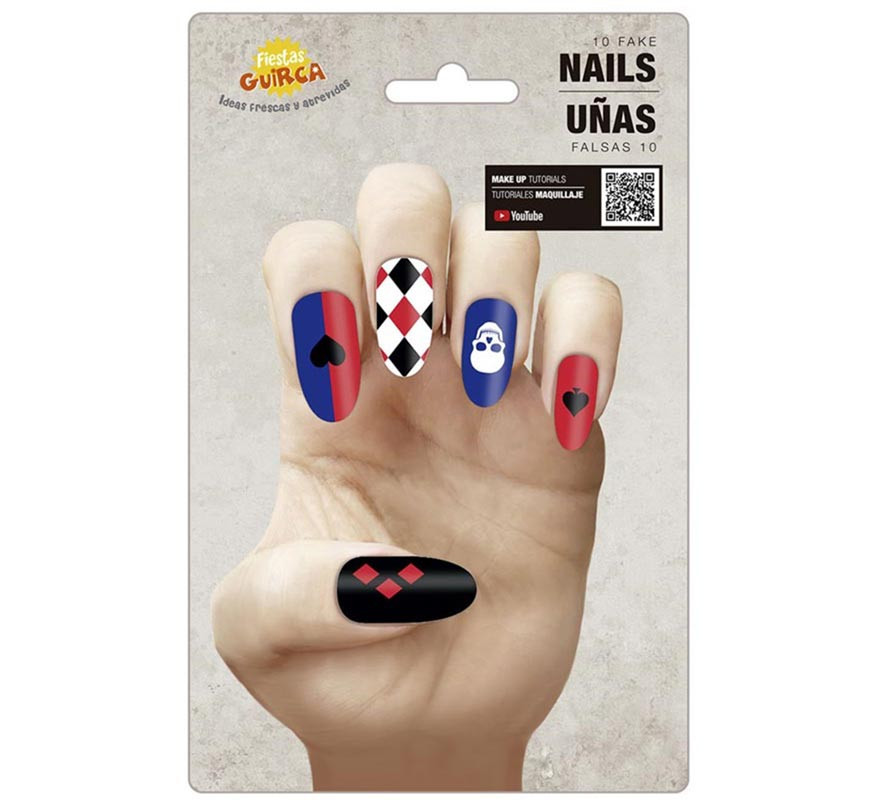 Pack of 10 Dangerous Jester Nails with glue-B