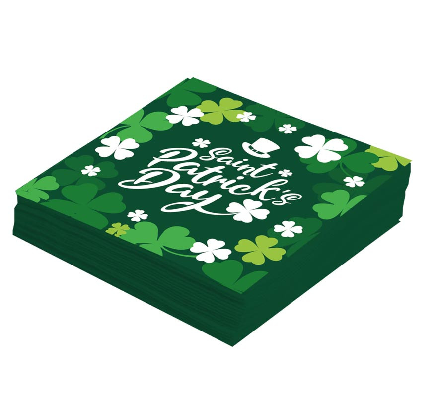 Pack of 12 St. Patrick's Day Napkins of 33x33 cm-B