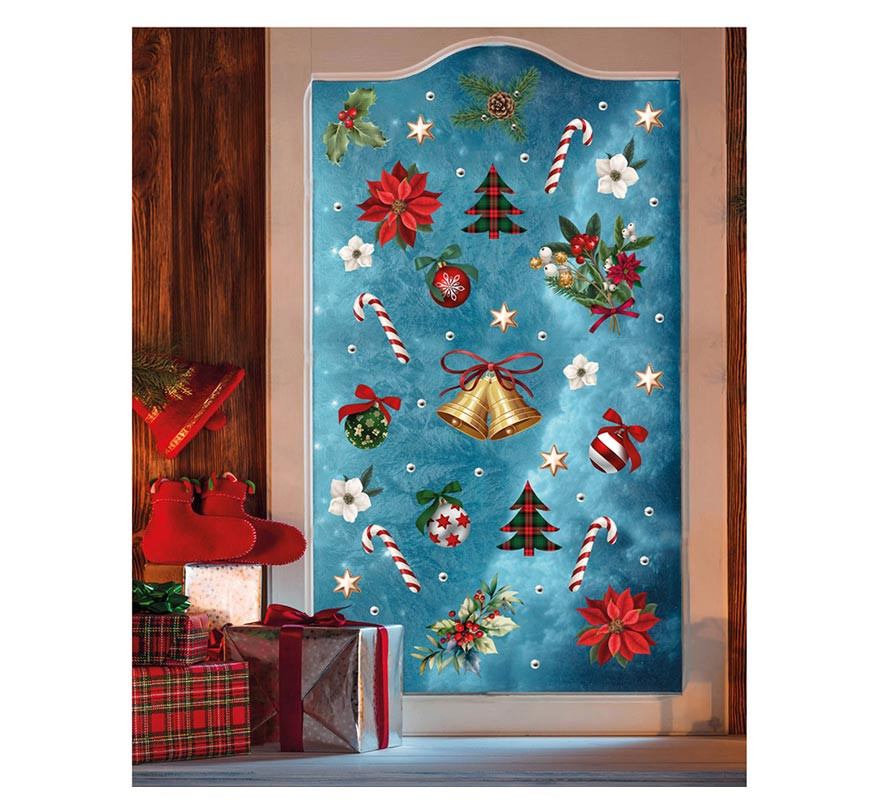 Pacote de 2 Folhas Eletrostáticas Figuras de Natal de 30x40 cm-B