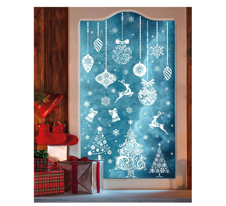 Pacote de 2 folhas eletrostáticas de neve de Natal de 30x40 cm-B