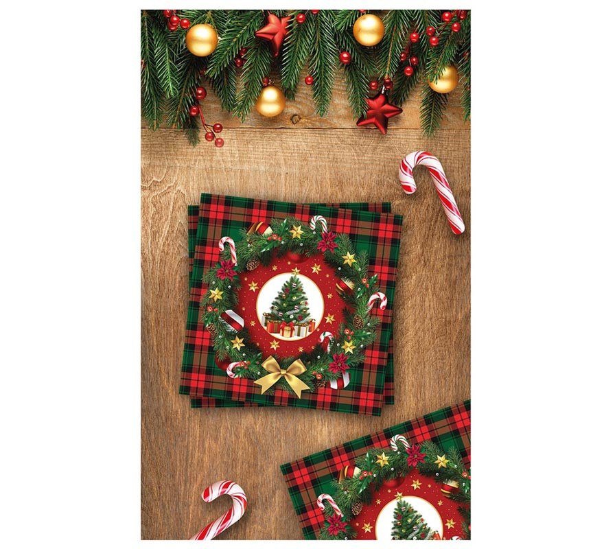 Pack of 20 Christmas Tree Napkins 33x33 cm-B