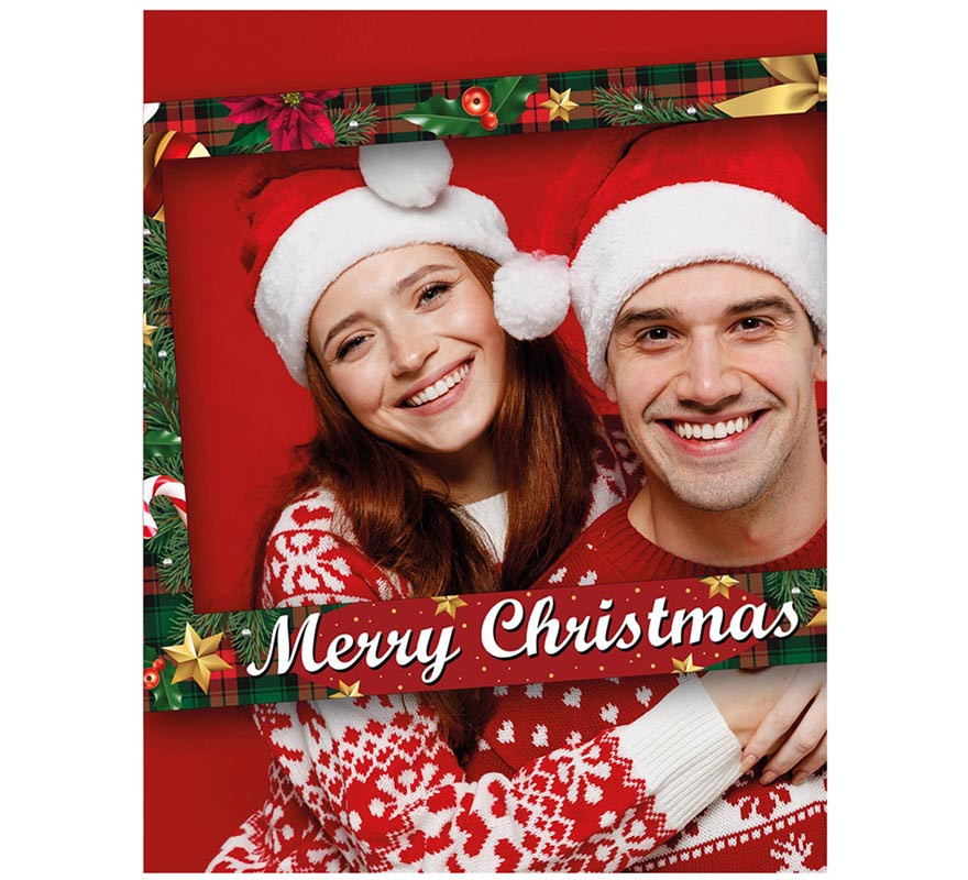 Pack of 12 Red Merry Christmas Photocall of 80x60 cm-B