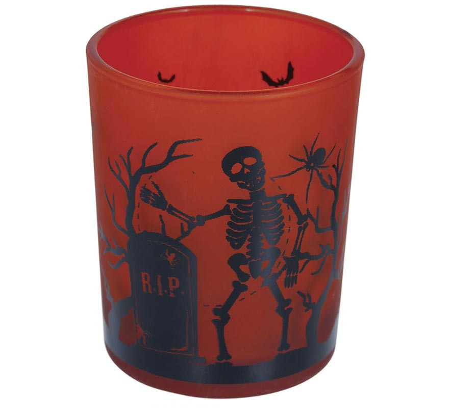 Pacote de 3 copos de vidro laranja medindo 6x5 cm-B