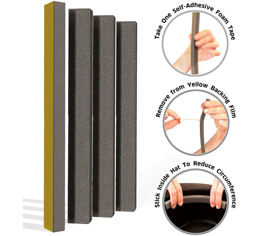 Pack of 4 Self-Adhesive Foam Tapes for Adjusting Hats-B