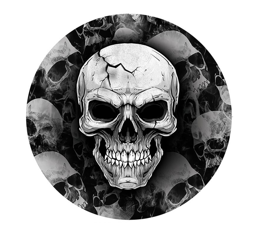 Pack of 6 Fearsome Skull Plates of 23 cm-B