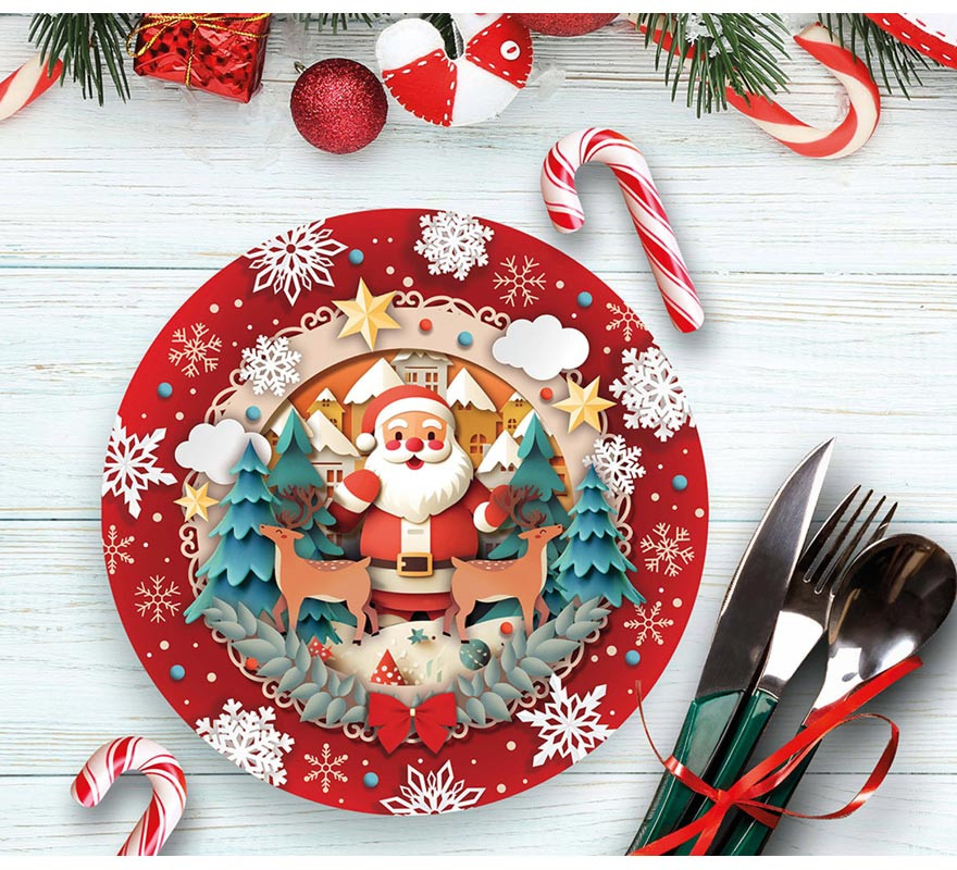 Pack of 6 Christmas plates measuring 23 cm-B