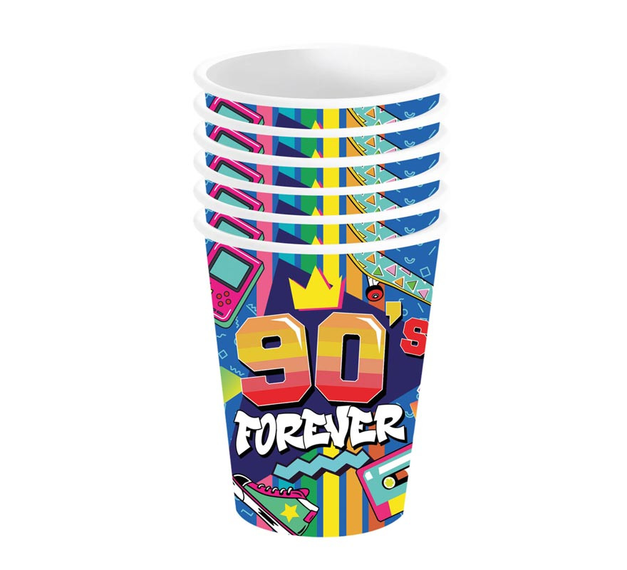 Pacote de 6 copos dos anos 90 de 240 ml-B