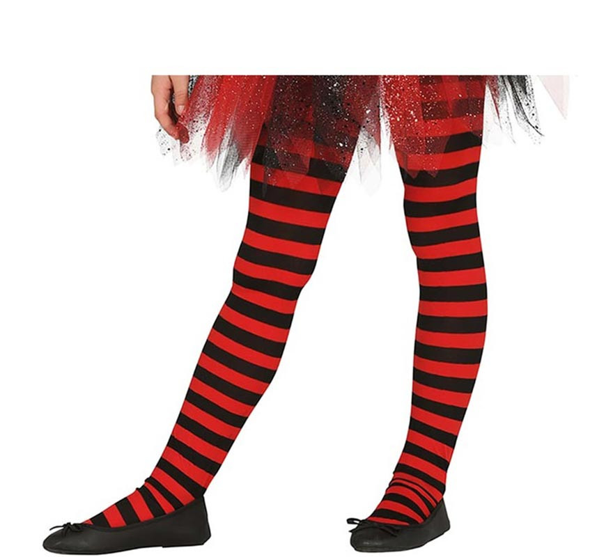 Striped tights in various colors for children from 7 to 12 years-B