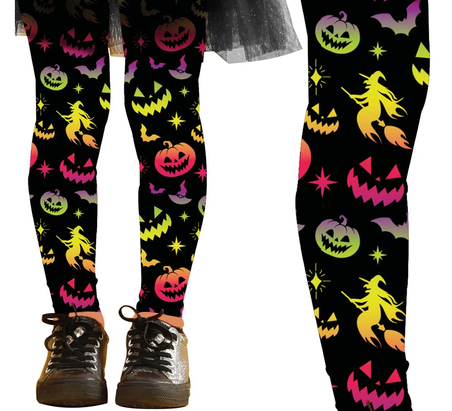 Children's multicolour Halloween tights-B