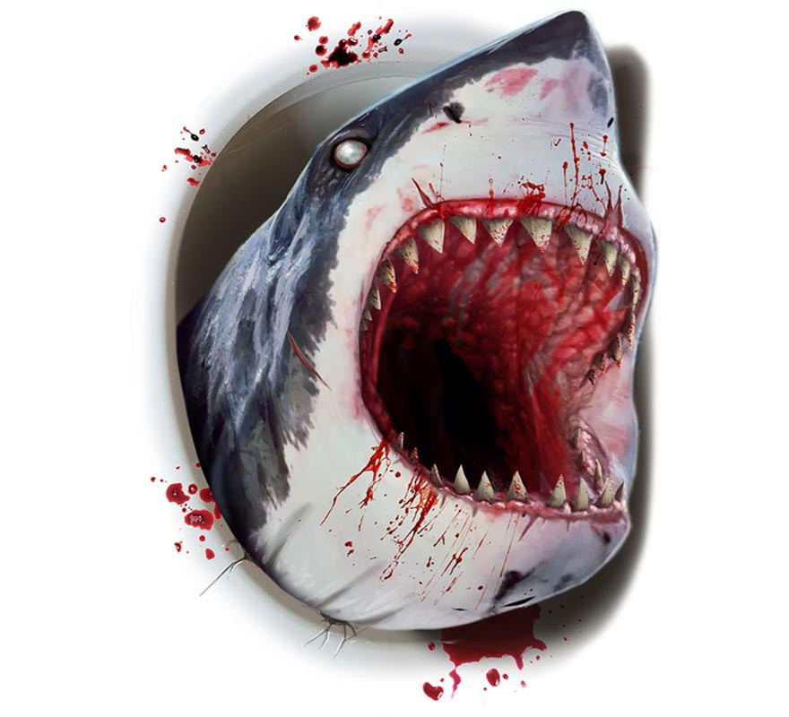 Killer Shark sticker for toilet lid 30x40 cm-B