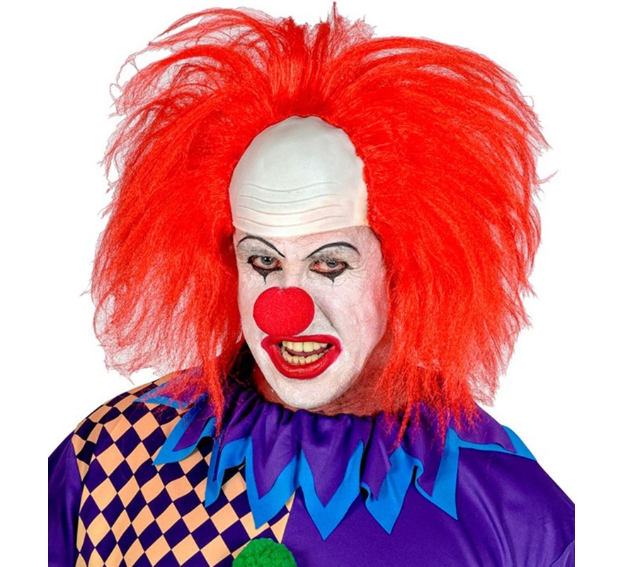 Peruca de palhaço careca vermelha-B