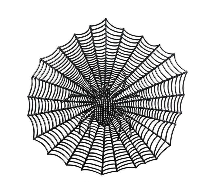 38 cm black pvc spiderweb trivet-B