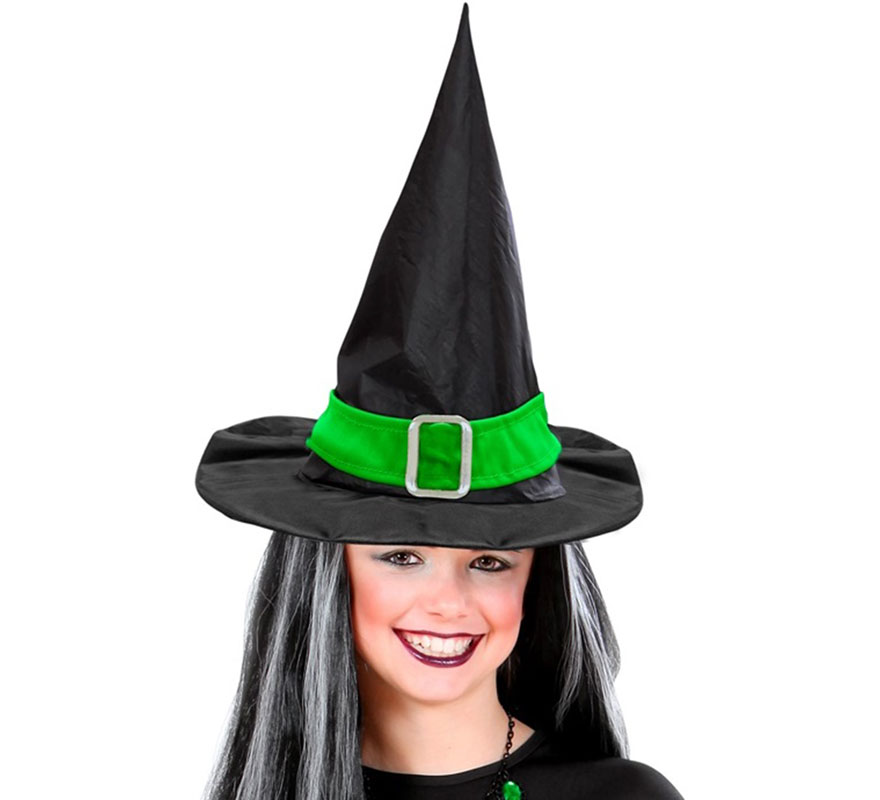 Witch Hat with Band and Buckle in Various Colors-B