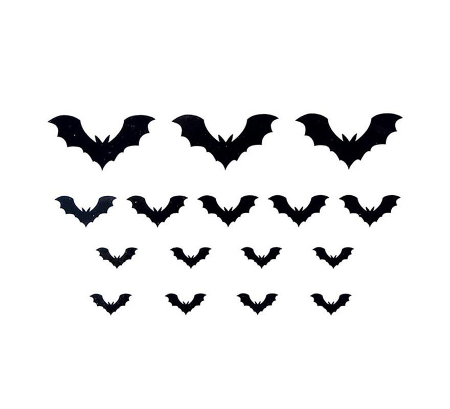 Tattoo of 16 black bats-B