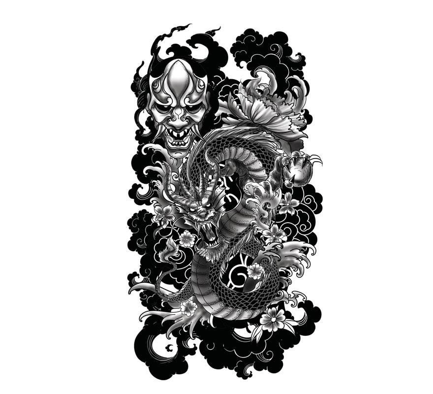 Dragon and Demon Tattoo-B