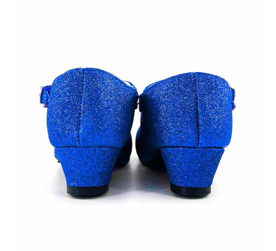 Sevillana shoe with Blue Glitter heel in numbers from 22 to 41-B