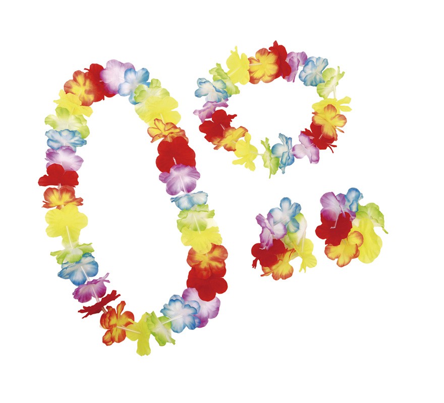 Hawaiian set: Crown, necklace and bracelets Hawaiian set: Crown, necklace and bracelets