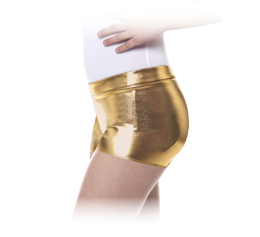 Shorts dourados escuros para meninas