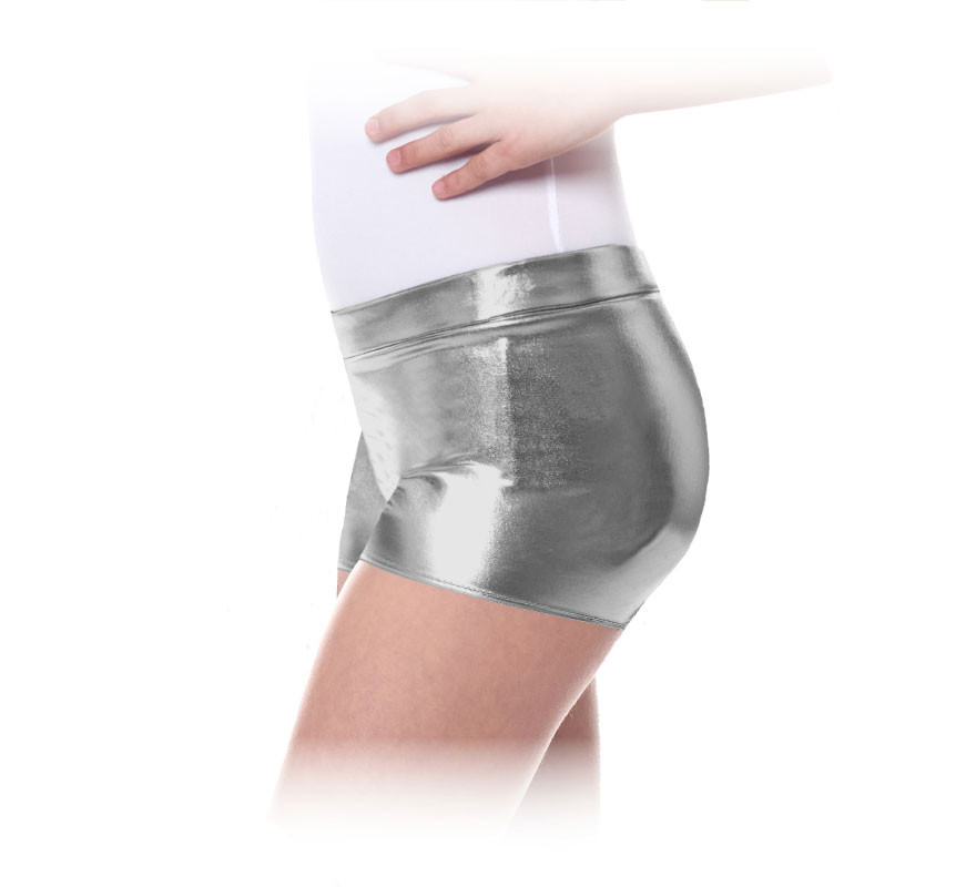 Shorts prateados escuros para meninas