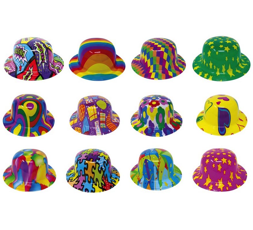 Decorated plastic bowler hat