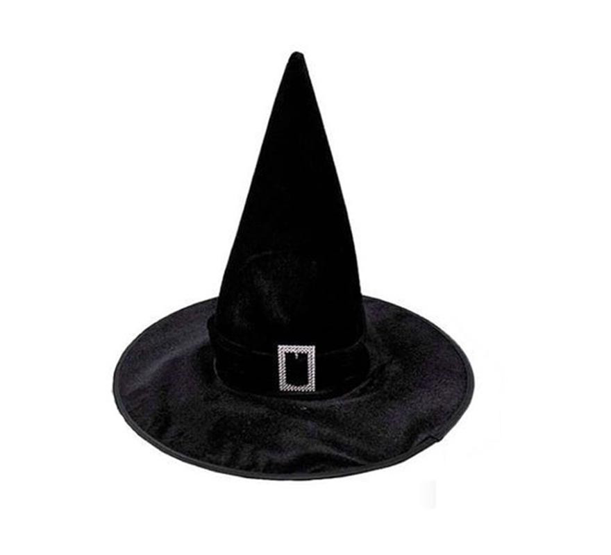 Black velvet witch hat with evilla