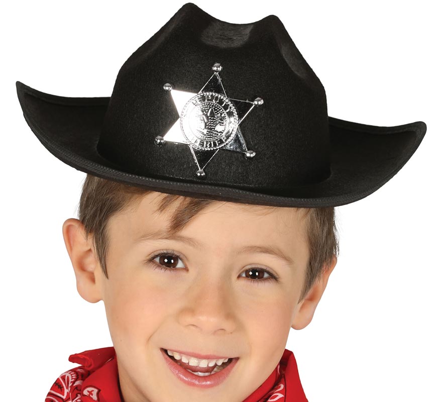 Black Children's Sheriff Felt Hat