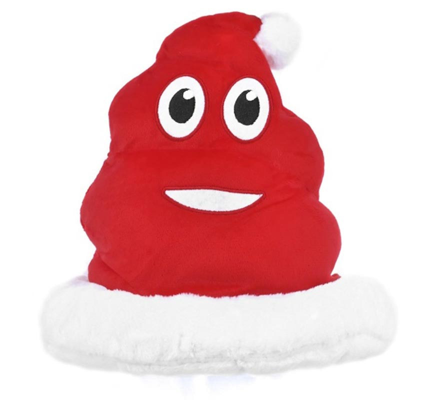 Emoticon engraçado de cocô de chapéu de Papai Noel